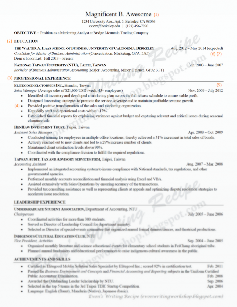 “英文履歷寫作二 : 讓 Resume/CV 更專業的寫法 (附格式範本)” is locked 英文履歷寫作二 : 讓 Resume/CV ...